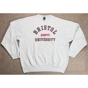 ESPN Bristol University Vtg Made In USA Long Sleeve Sweatshirt Size XXL
